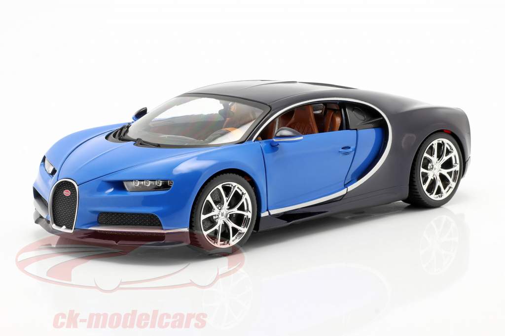 Bugatti Chiron 年 2016 ブルー / ダークブルー 1:18 Bburago