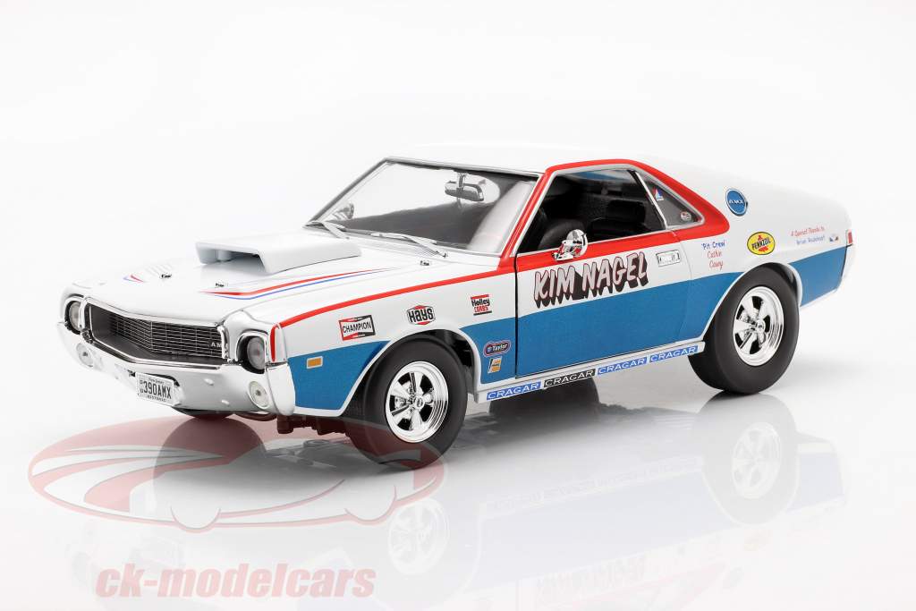 AMC AMX Hurst S/S year 1969 Kim Nagel white / blue / red 1:18 autoworld