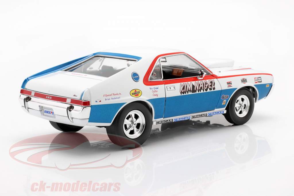AMC AMX Hurst S/S year 1969 Kim Nagel white / blue / red 1:18 autoworld