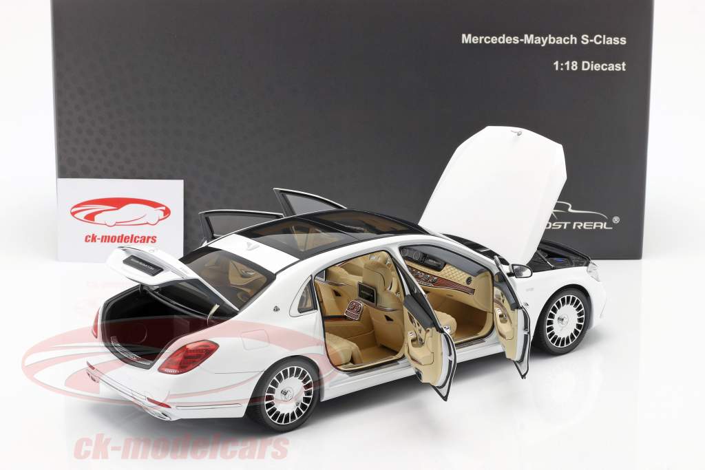Mercedes-Benz Maybach S-Klasse Baujahr 2019 diamant weiß 1:18 Almost Real