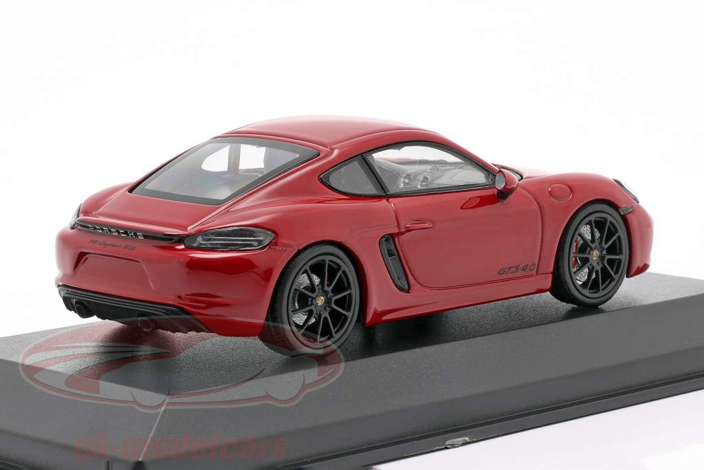 Porsche 718 Cayman GTS 4.0 karmijn rood / zwart 1:43 Minichamps