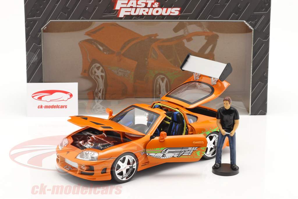 Brian's Toyota Supra 1995 Filme Fast & Furious (2001) Com figura 1:18 Jada Toys