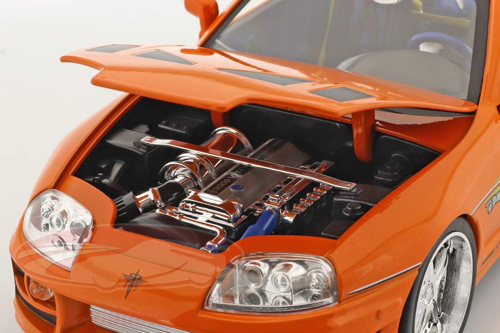 Brian's Toyota Supra 1995 Movie Fast & Furious (2001) with figure 1:18 Jada Toys