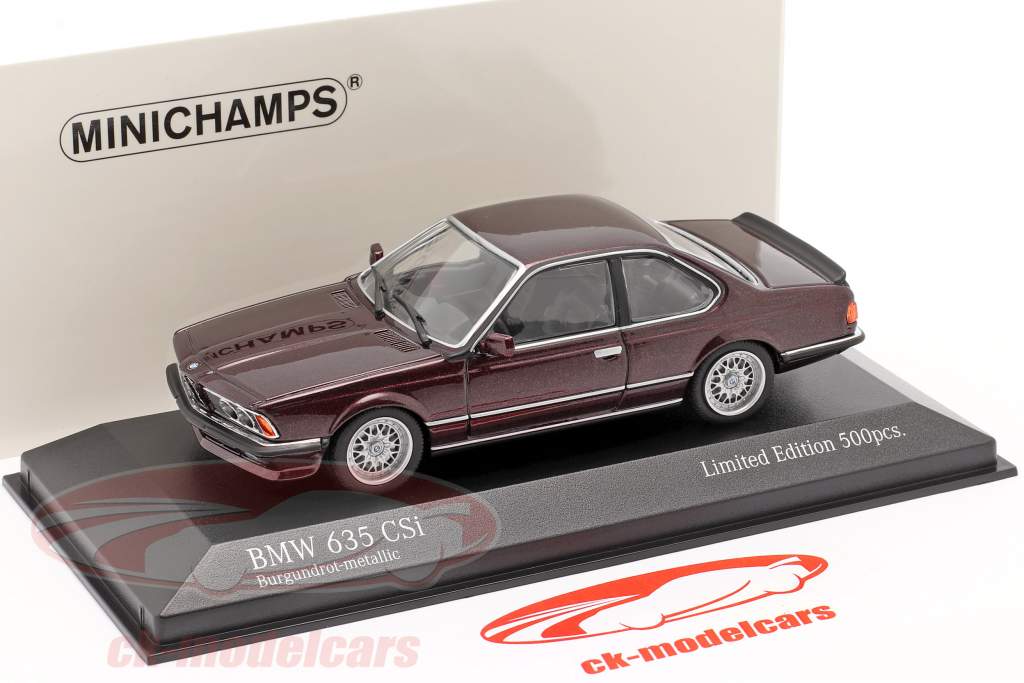BMW 635 CSI (E24) year 1982 dark red metallic 1:43 Minichamps