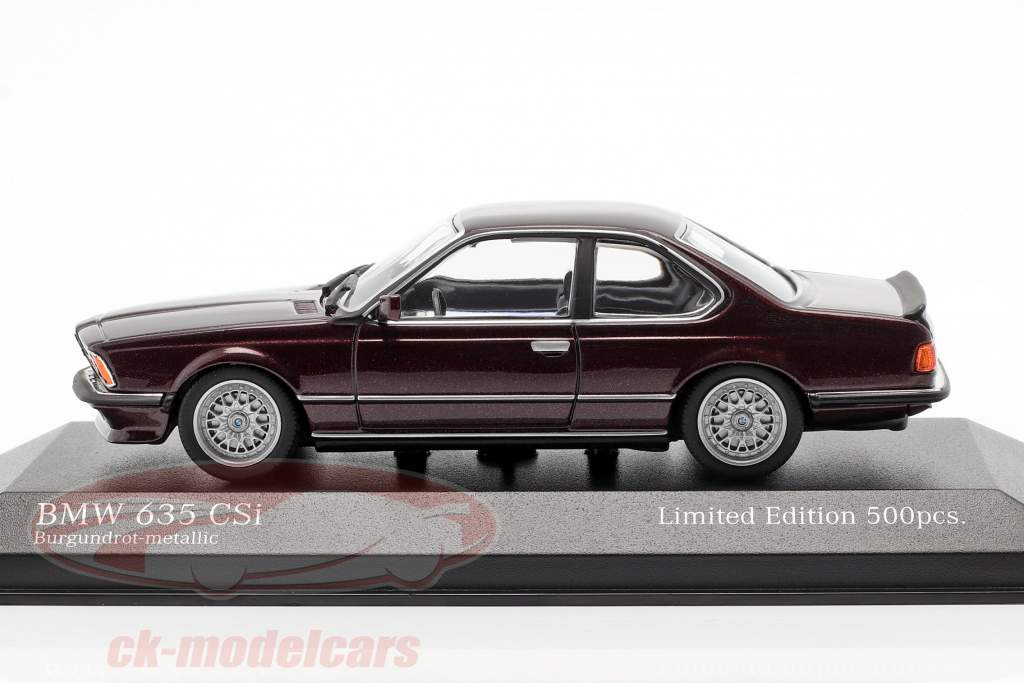 BMW 635 CSI (E24) year 1982 dark red metallic 1:43 Minichamps