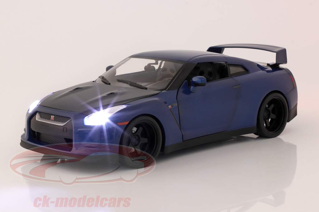 Brian's Nissan GT-R (R35) 2009 Fast & Furious 7 (2015) Com figura 1:18 Jada Toys