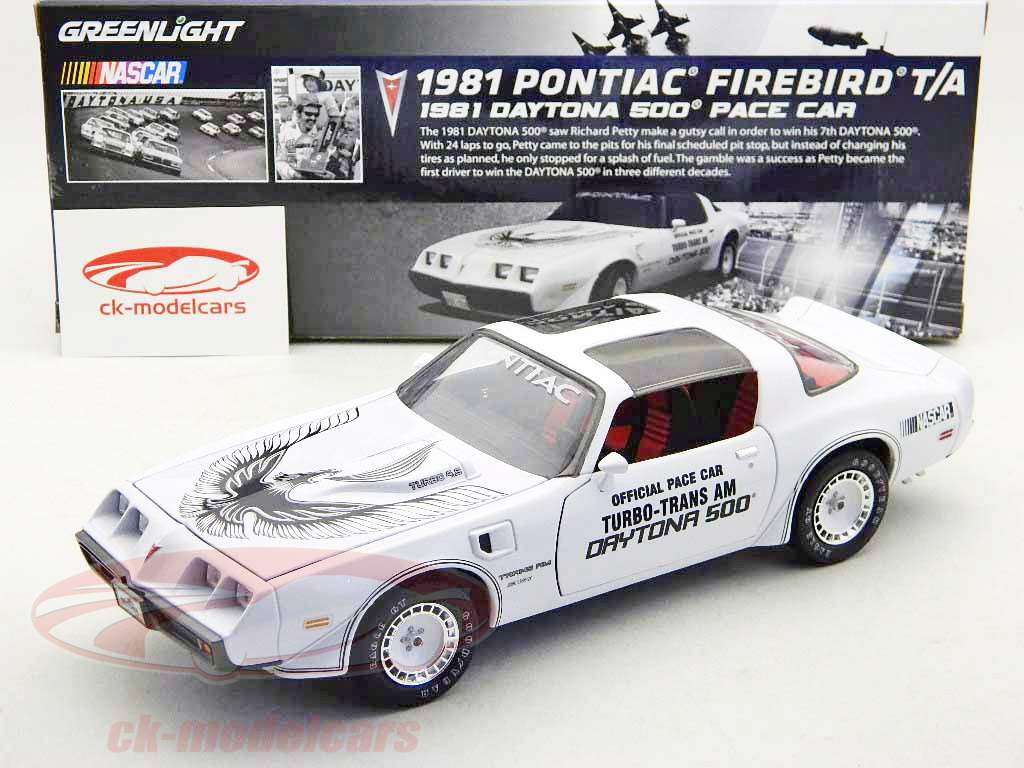 Pontiac Firebird TransAm Daytona 500 Pace Car 1981 white 1:18 Greenlight