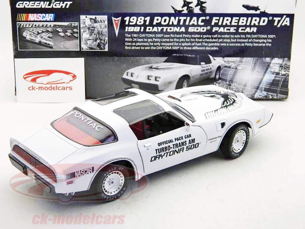 Pontiac Firebird TransAm Daytona 500 Pace Car 1981 white 1:18 Greenlight