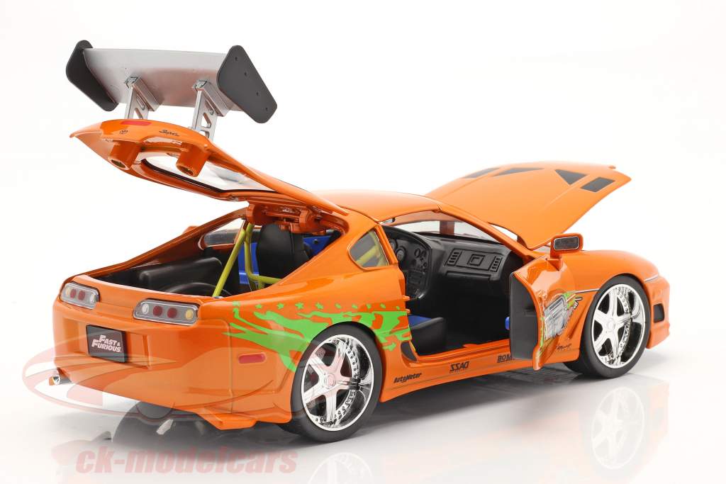 Brian's Toyota Supra 1995 Movie Fast & Furious (2001) with figure 1:18 Jada Toys