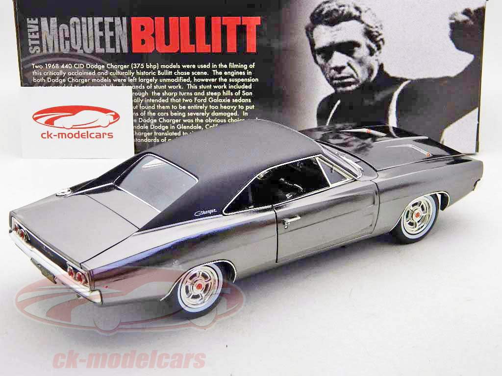 Dodge Charger R / T 440 MovieCar Bullitt Steve McQueen crome 1:18 Greenlight