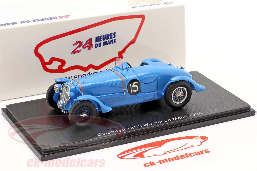 Delahaye 135 CS #15 Winner 24h LeMans 1938 Chaboud, Tremoulet 1:43 Spark