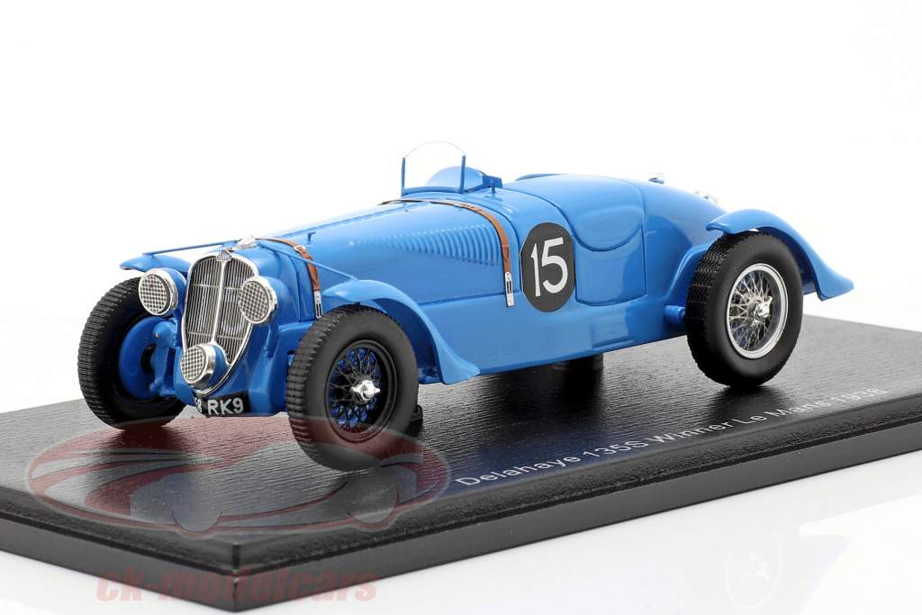 Delahaye 135 CS #15 vincitore 24h LeMans 1938 Chaboud, Tremoulet 1:43 Spark
