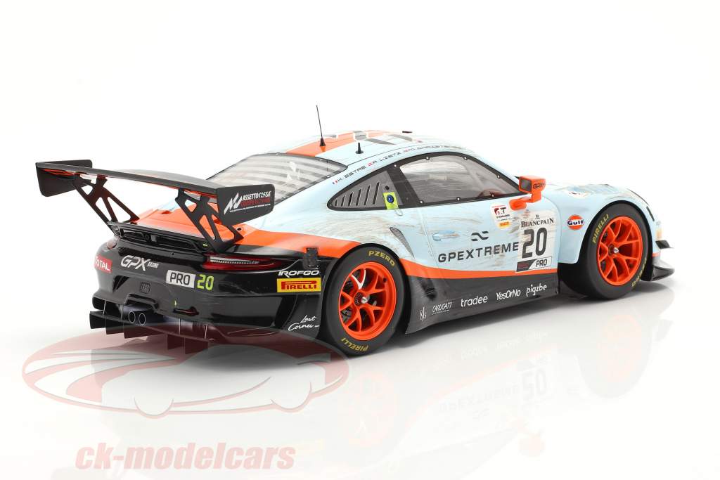 Porsche 911 GT3 R #20 ganador 24h Spa 2019 Dirty Race Version 1:18 Spark