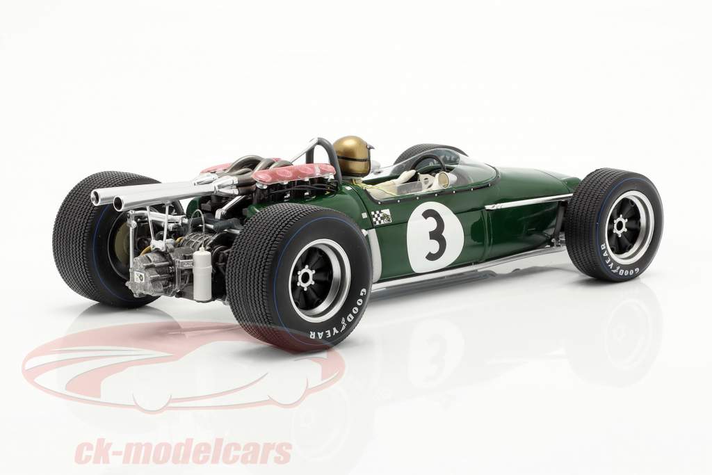 Jack Brabham Brabham BT24 #3 vinder fransk GP formel 1 1967 1:18 Spark