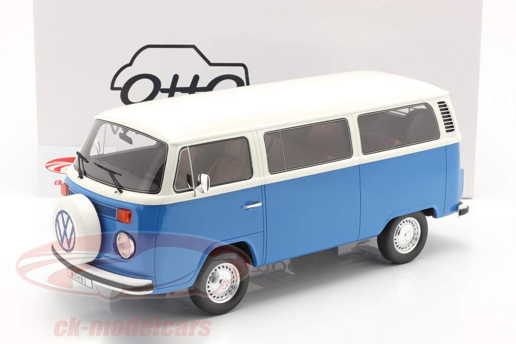 Volkswagen VW Bus Type 2 Byggeår 1978 blå / hvid 1:12 OttOmobile