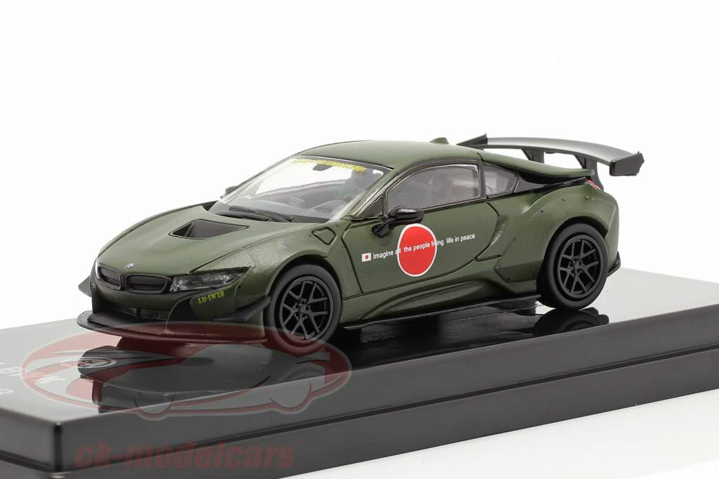 BMW i8 Zero Liberty Walk Год постройки 2018 мат темно-зеленый 1:64 Paragon Models