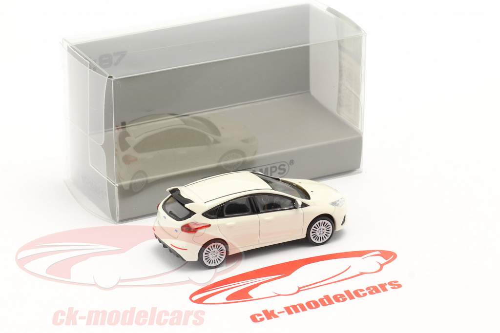 Ford Focus RS ano 2018 branco 1:87 Minichamps