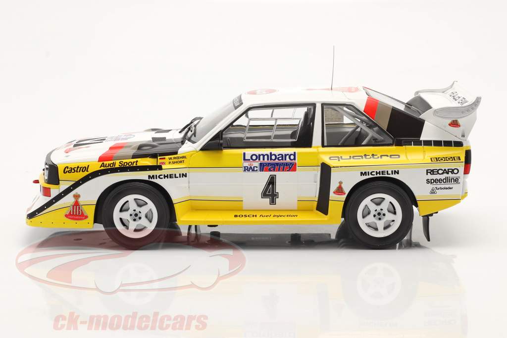 Audi Sport Quattro S1 #4 Lombard RAC Rallye 1985 Röhrl, Short 1:18 Ixo