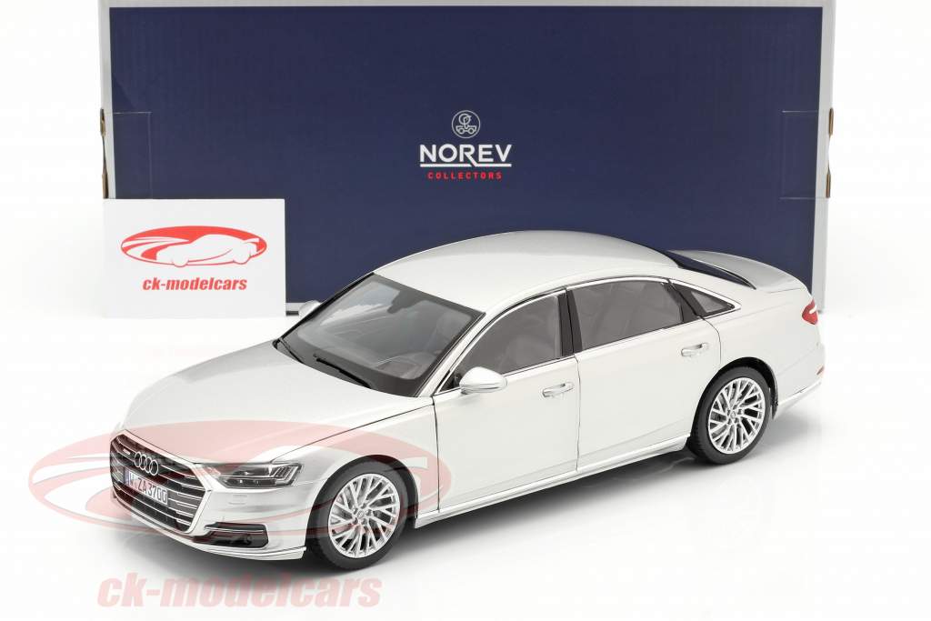 Audi A8 L year 2018 silver metallic 1:18 Norev