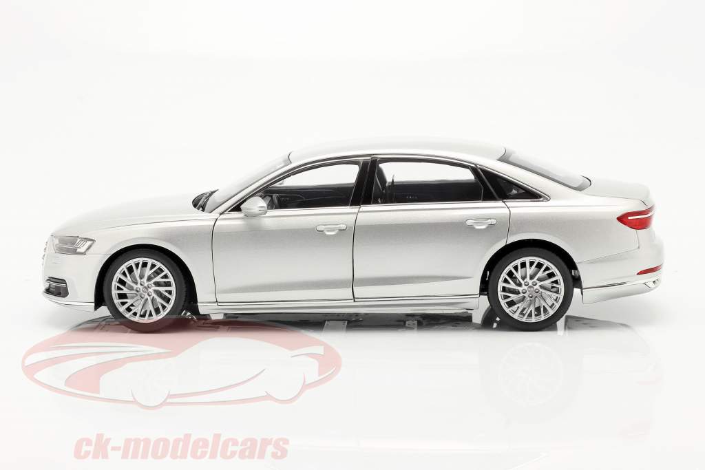 Audi A8 L year 2018 silver metallic 1:18 Norev