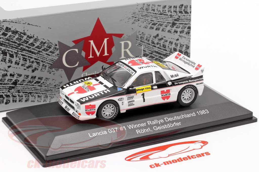Lancia 037 #1 vinder Rallye Tyskland 1983 Röhrl, Geistdörfer 1:43 CMR