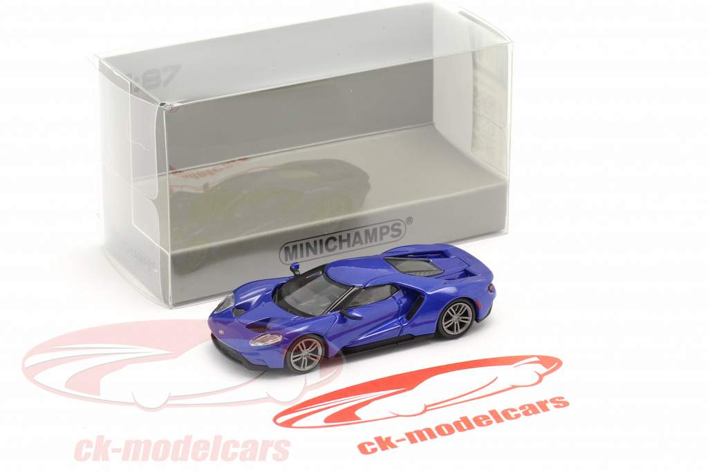 Ford GT 建設年 2018 青い メタリック 1:87 Minichamps