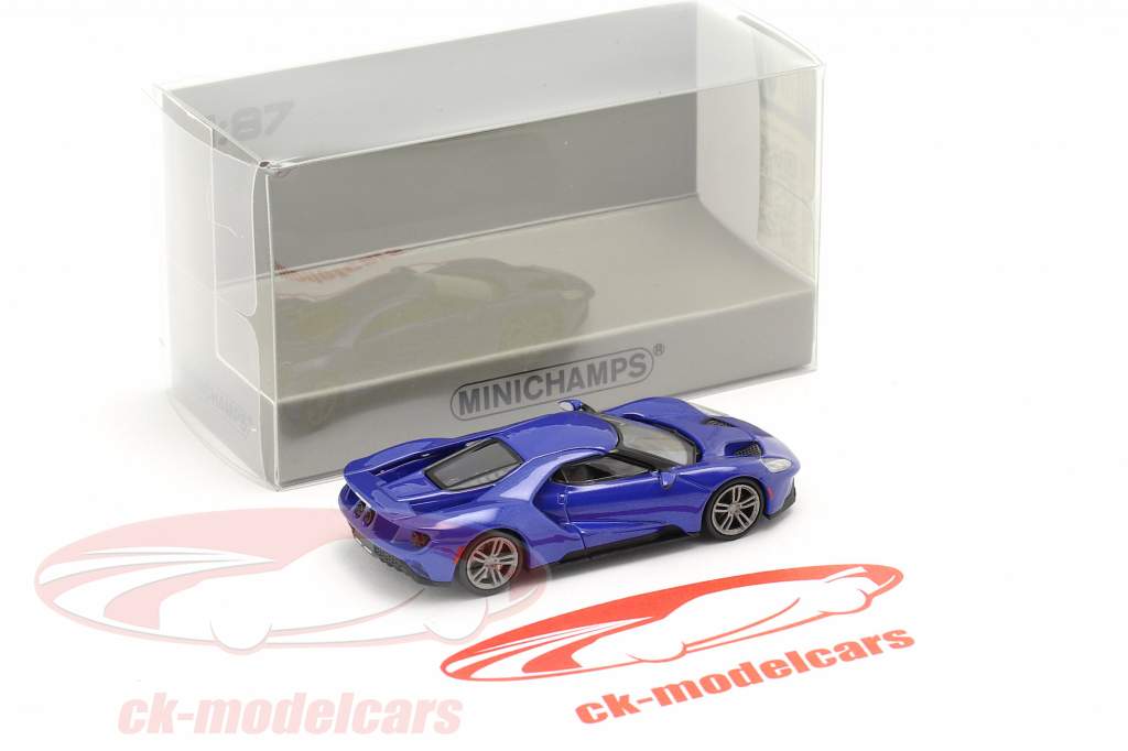Ford GT 建設年 2018 青い メタリック 1:87 Minichamps