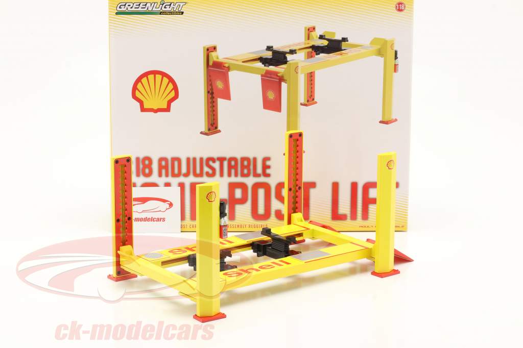 Ajustable Cuatro puestos ascensor Shell amarillo / rojo 1:18 Greenlight