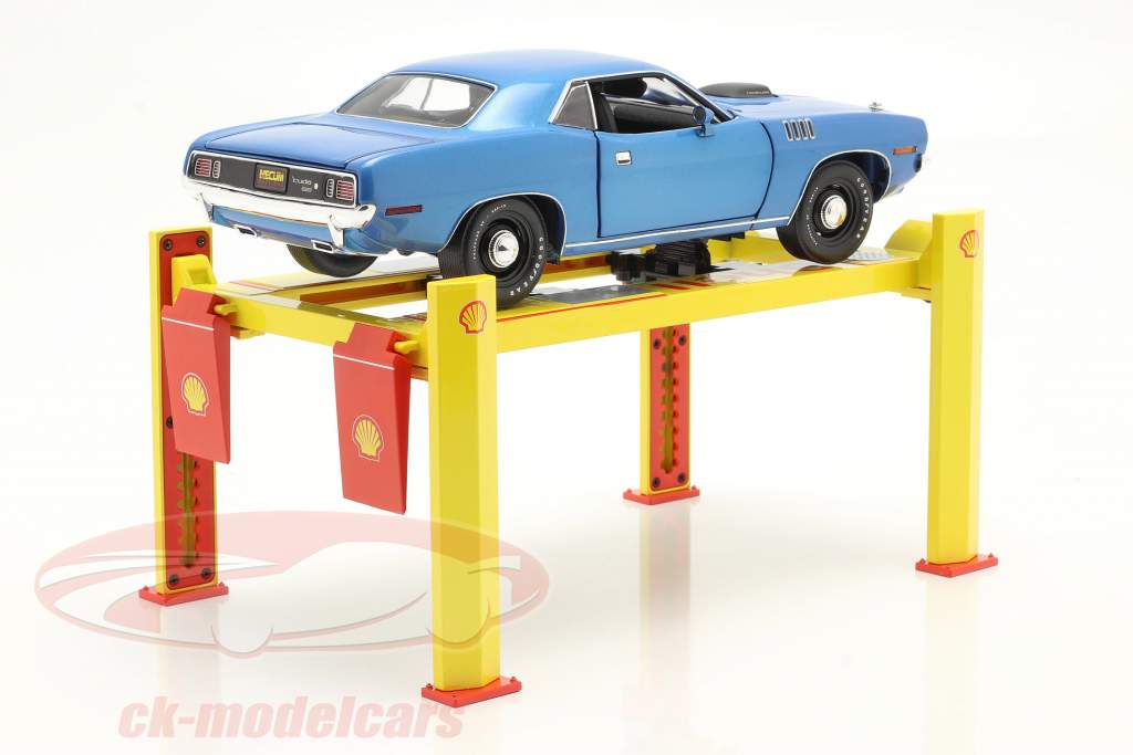 Ajustable Cuatro puestos ascensor Shell amarillo / rojo 1:18 Greenlight