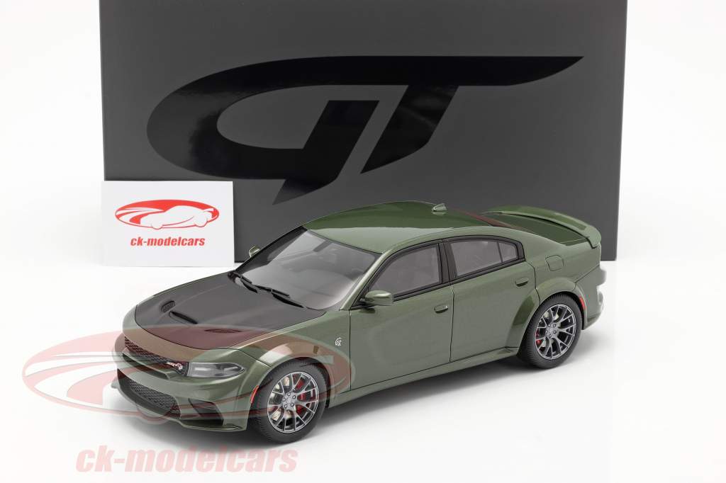 Dodge Charger SRT Hellcat Widebody Ano de construção 2020 verde metálico 1:18 GT-Spirit