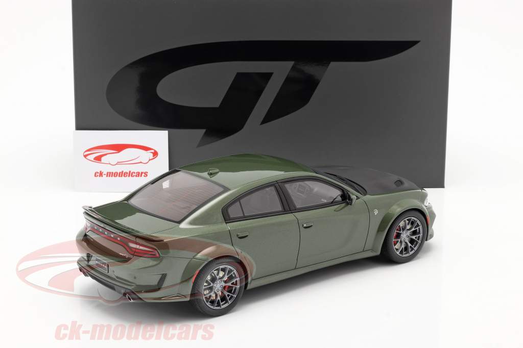 Dodge Charger SRT Hellcat Widebody Ano de construção 2020 verde metálico 1:18 GT-Spirit