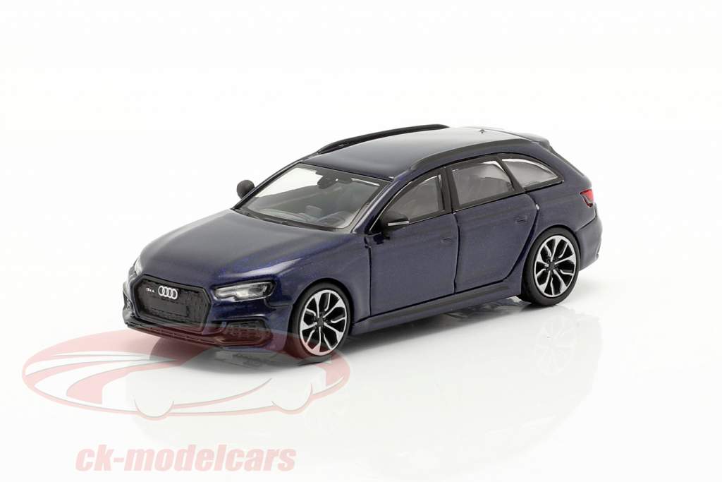 Audi RS4 Avant Byggeår 2018 navarra blå 1:87 Minichamps