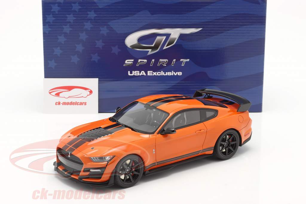 Ford Mustang Shelby GT500 Byggeår 2020 twister orange / sort 1:18 GT-Spirit