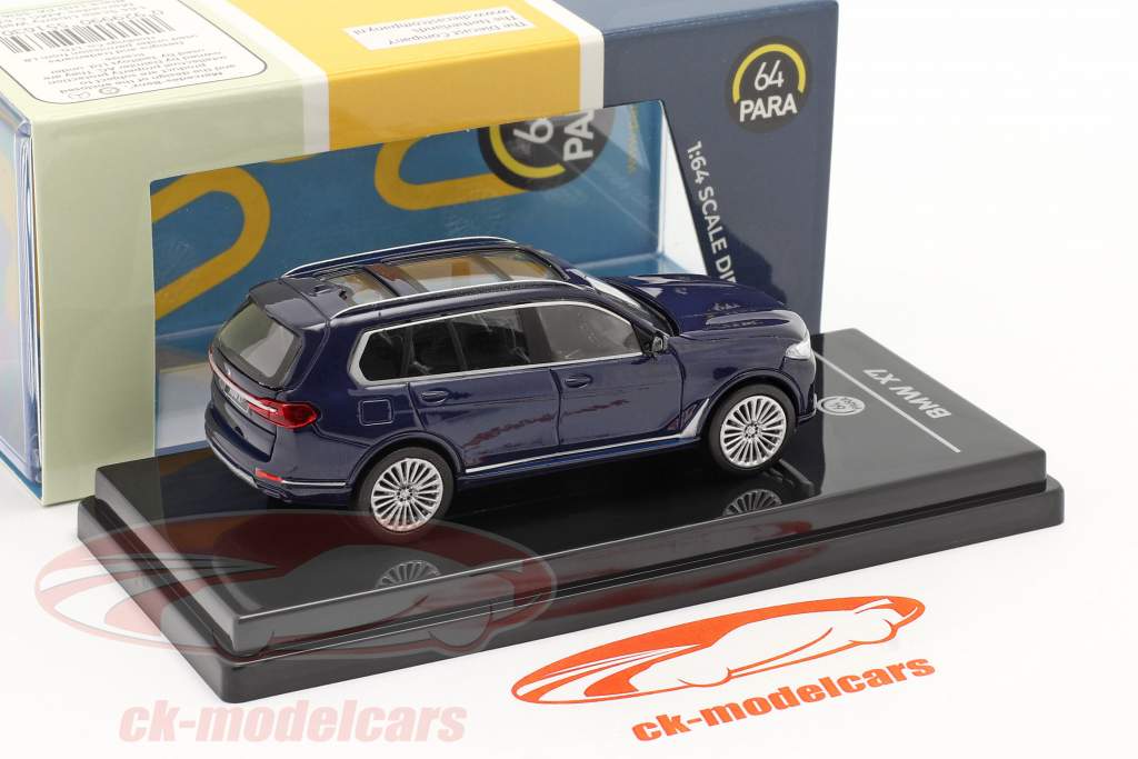 BMW X7 (G07) LHD Byggeår 2019 tanzanite blå 1:64 Paragon Models