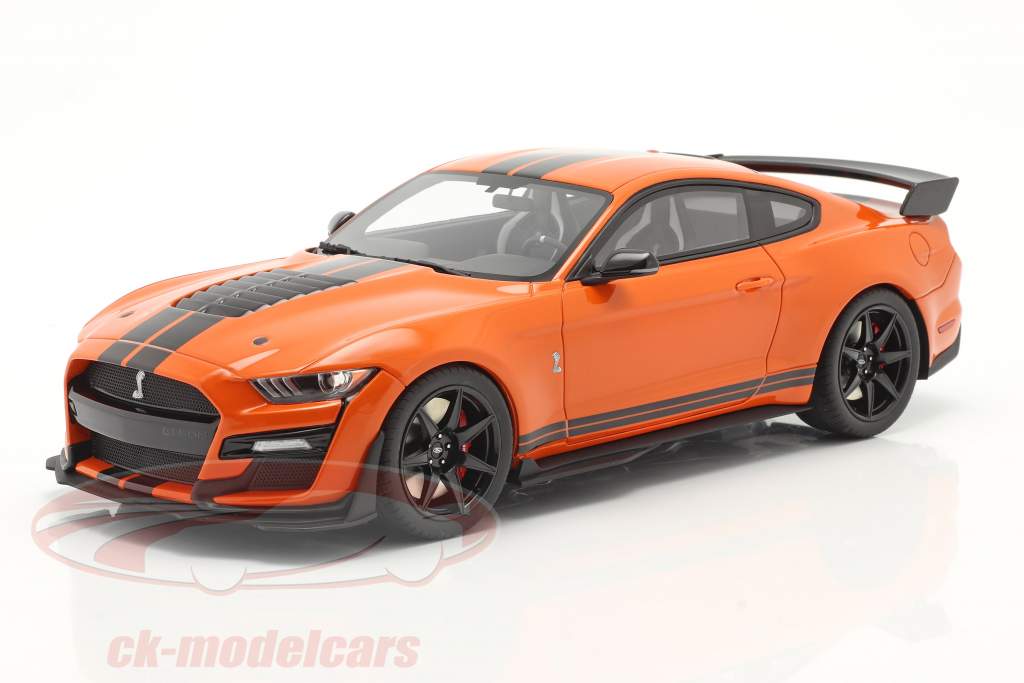 Ford Mustang Shelby GT500 Byggeår 2020 twister orange / sort 1:18 GT-Spirit