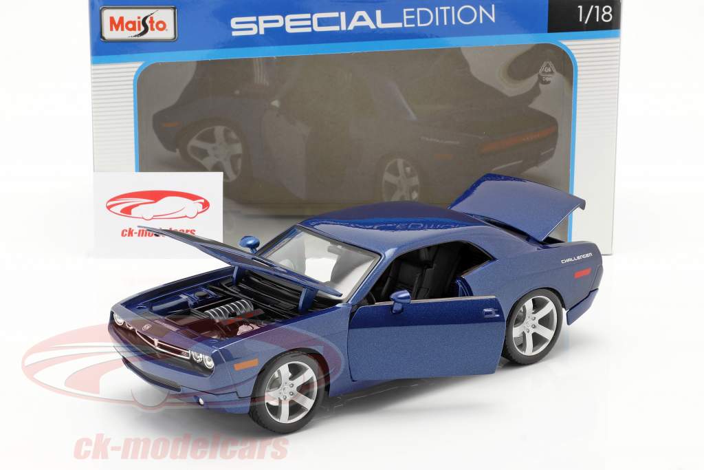Dodge Challenger Concept Car 2006 蓝色 金属的 1:18 Maisto