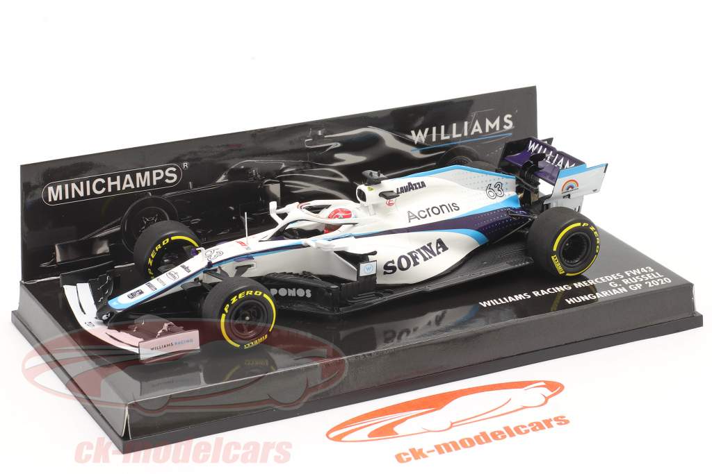 George Russell Williams FW43 #63 Hungarian GP formula 1 2020 1:43 Minichamps