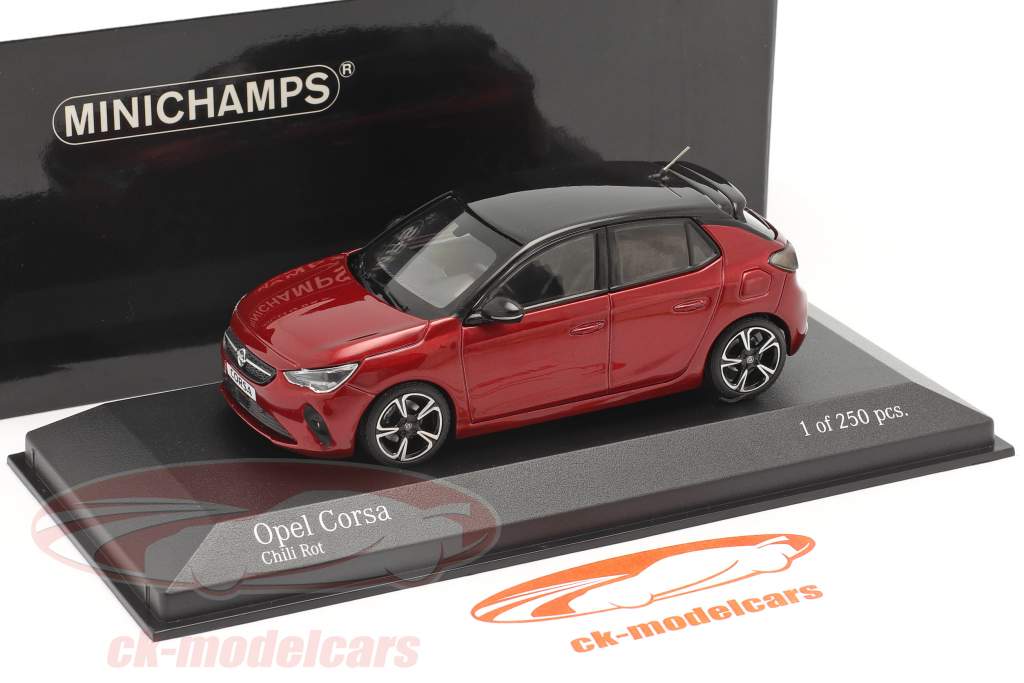 Opel Corsa E year 2019 red metallic 1:43 Minichamps