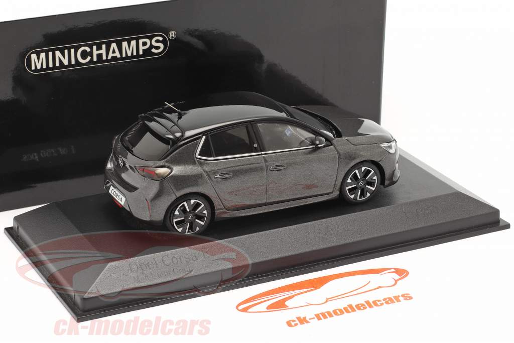 Opel Corsa E Año de construcción 2019 piedra de la luna gris metálico 1:43 Minichamps
