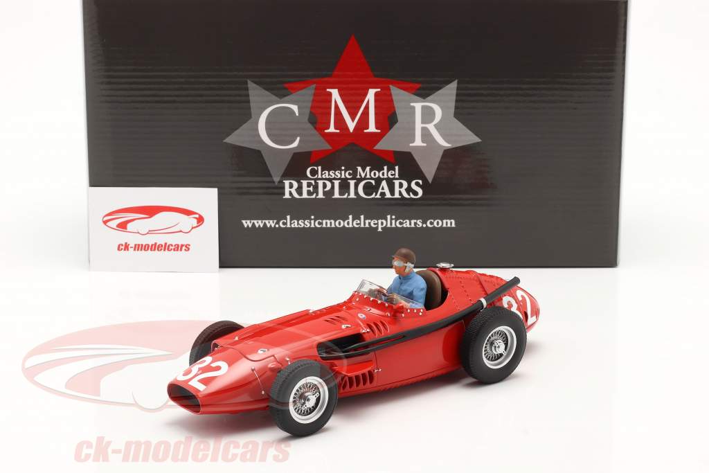 Set: Maserati 250F #32 Monaco GP World Champion F1 1957 with driver figure 1:18 CMR