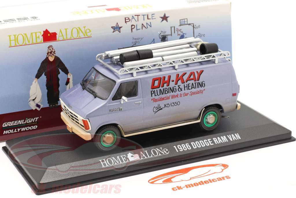 Dodge Ram Van 1986 Película Home Alone (1990) azul plateado / verde 1:43 Greenlight