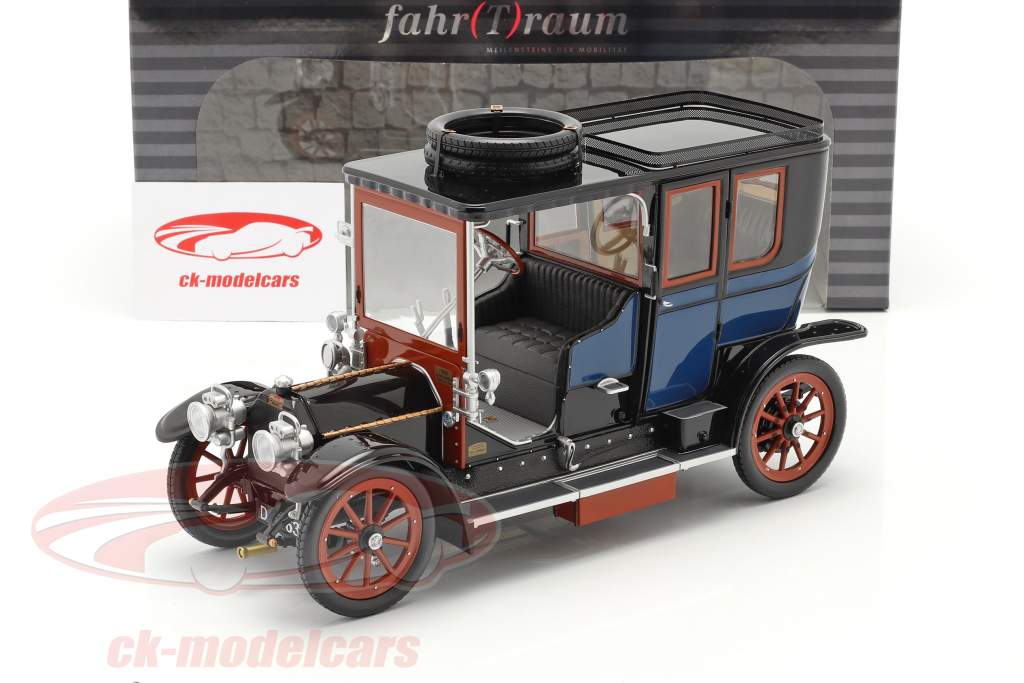 Austro Daimler 22/35 Maja Engine Byggeår 1908 blå / sort 1:18 Fahr(T)raum