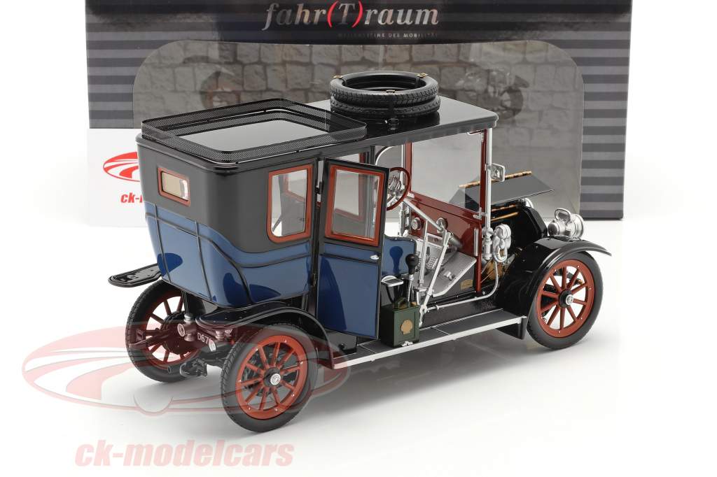 Austro Daimler 22/35 Maja Engine Byggeår 1908 blå / sort 1:18 Fahr(T)raum
