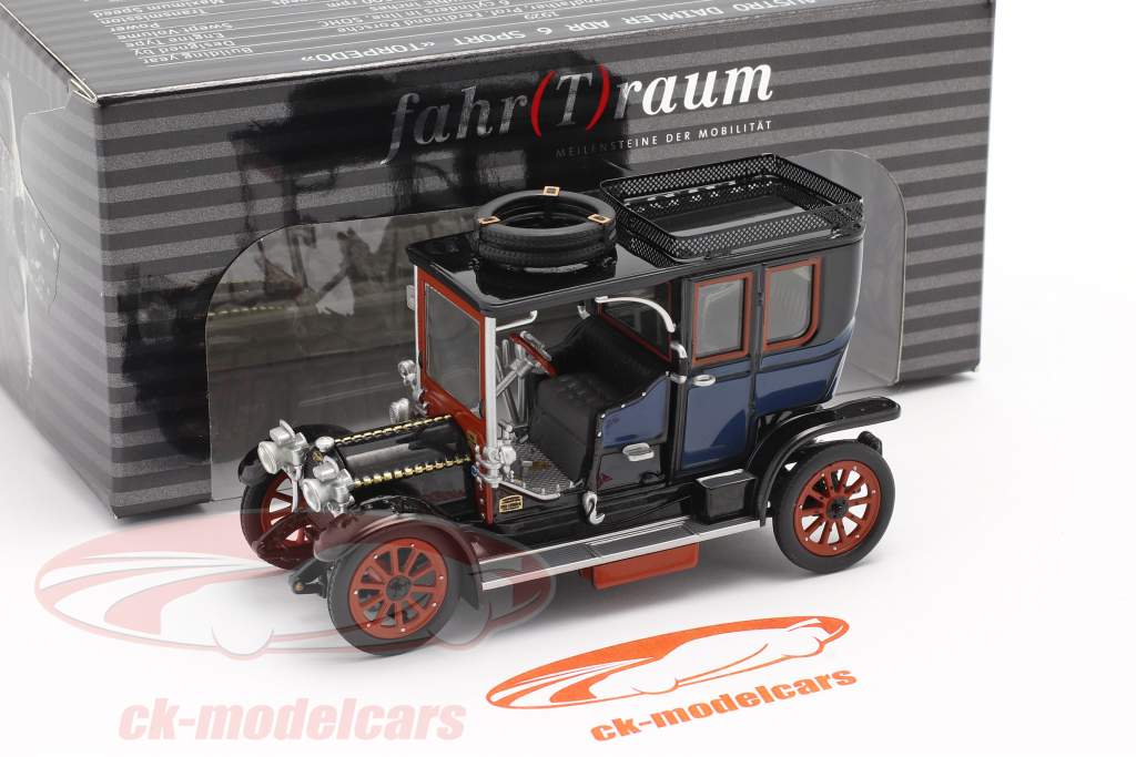 Austro Daimler 22/35 Maja Engine Byggeår 1908 blå / sort 1:43 Fahr(T)raum
