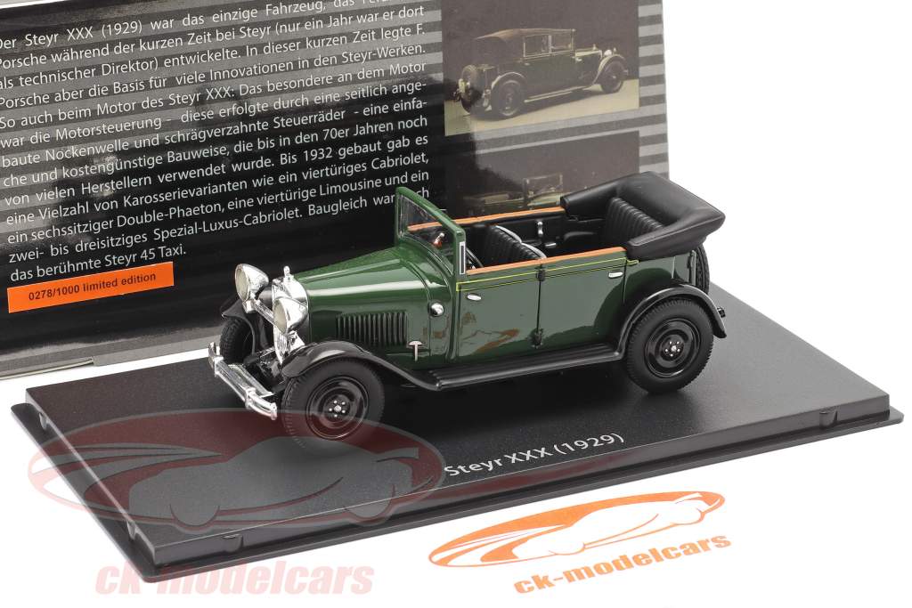 Steyr XXX Cabriolet year 1929 green 1:43 Fahr(T)raum