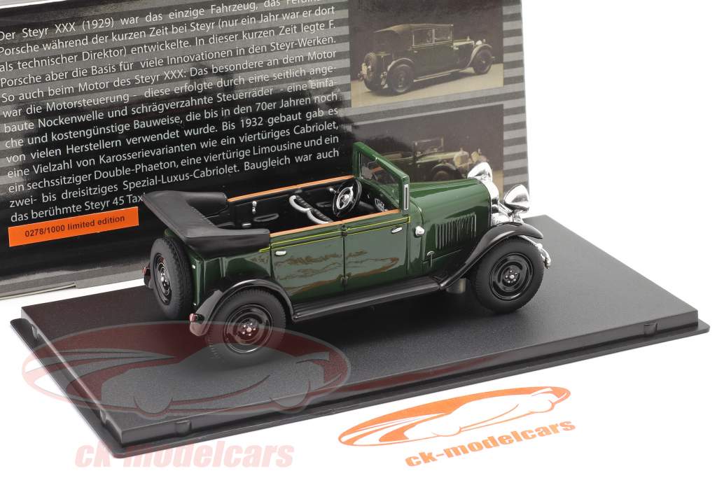 Steyr XXX Cabriolet year 1929 green 1:43 Fahr(T)raum