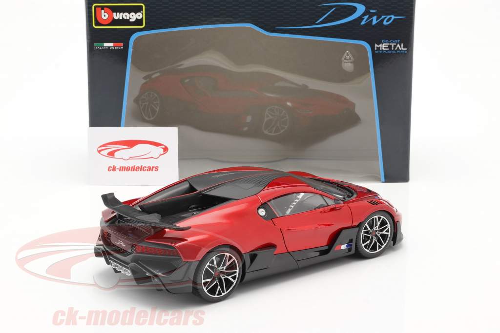 Bugatti Divo Année de construction 2018 rouge / noir 1:18 Bburago