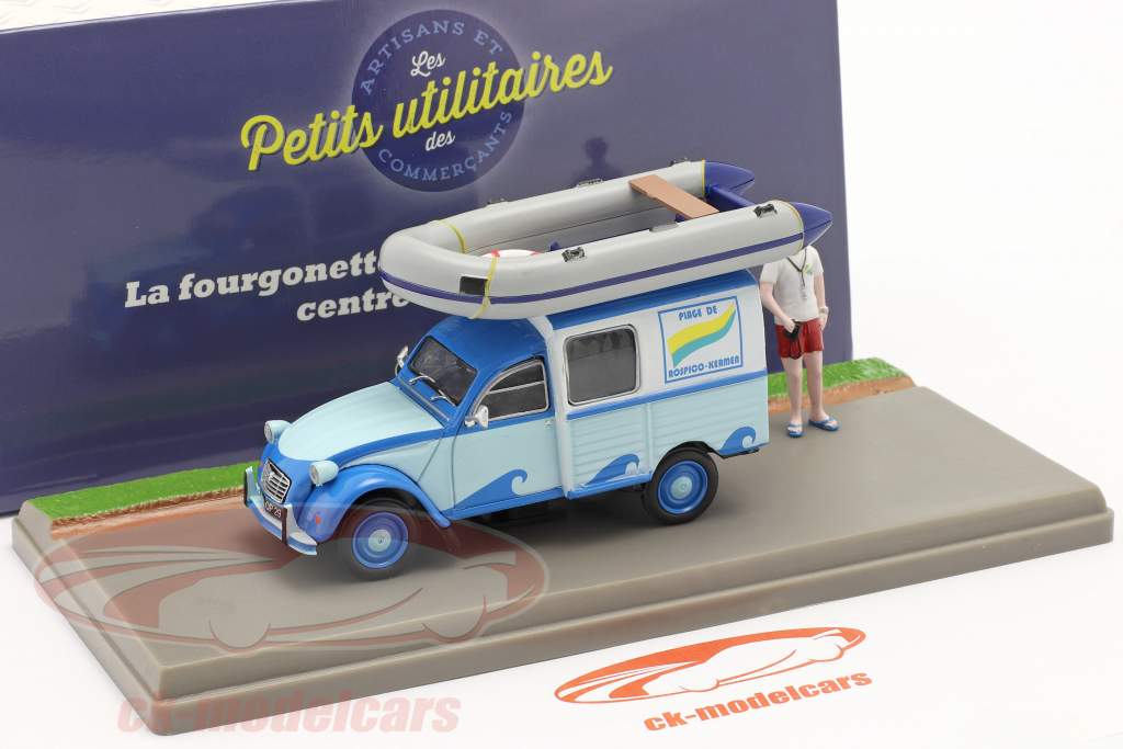 Citroen 2CV AKS 400 Fourgonette Centre Nautique blauw 1:43 Atlas