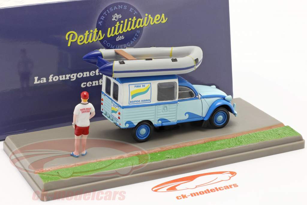 Citroen 2CV AKS 400 Fourgonette Centre Nautique blauw 1:43 Atlas