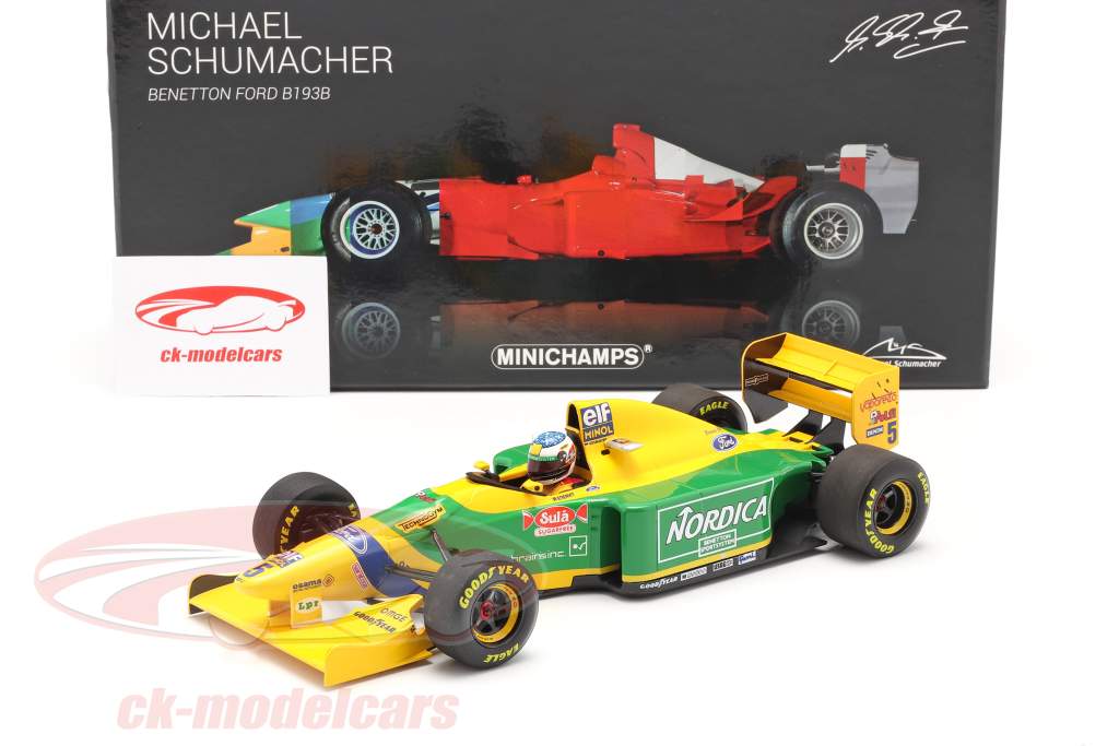 M. Schumacher Benetton B193B #5 winnaar Portugal GP formule 1 1993 1:18 Minichamps